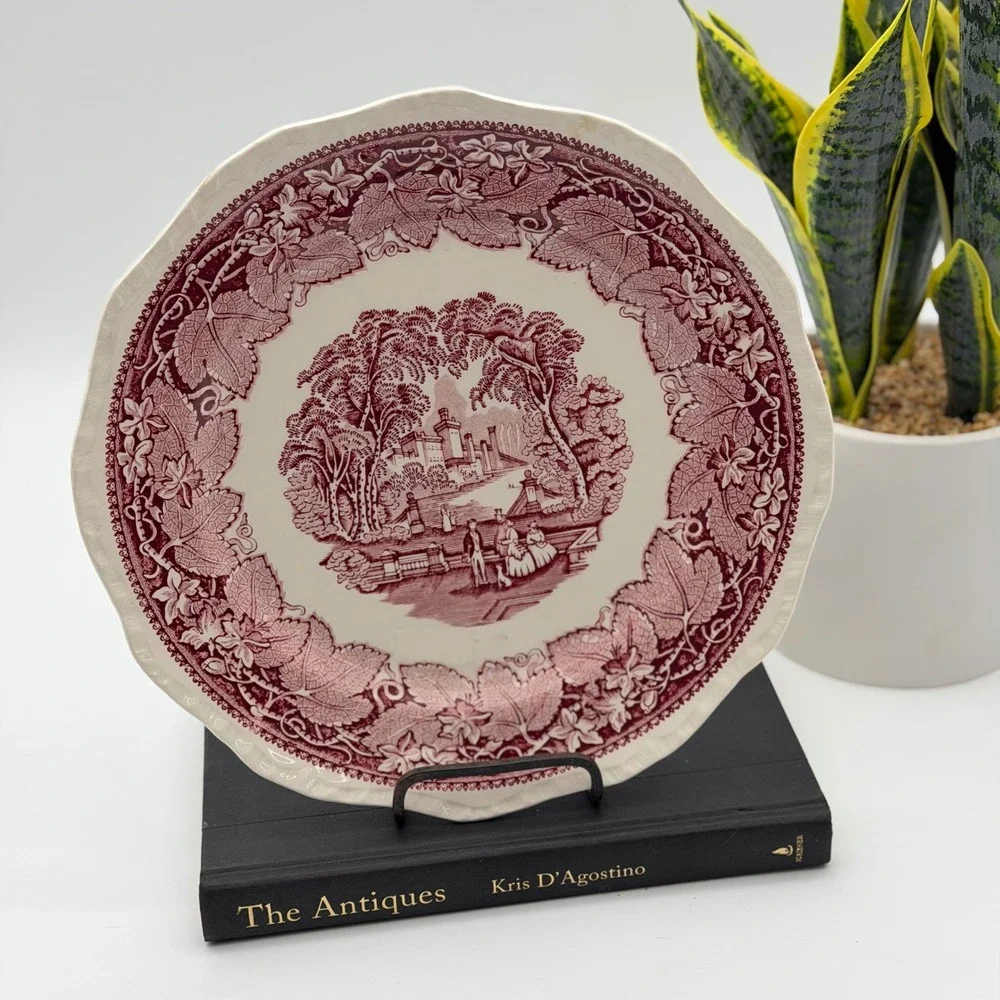 Vintage Mason's Vista Red Transferware Ironstone Plate Made in England 10.5